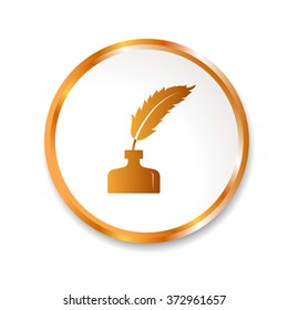Simple quill and Inkwell icon