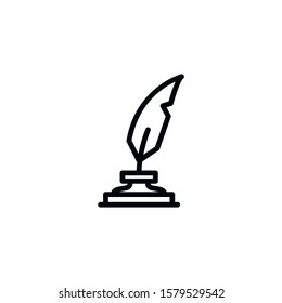 Simple quill line icon. Stroke pictogram. Vector illustration isolated on a white background. Premium quality symbol. Vector sign for mobile app and web sites.