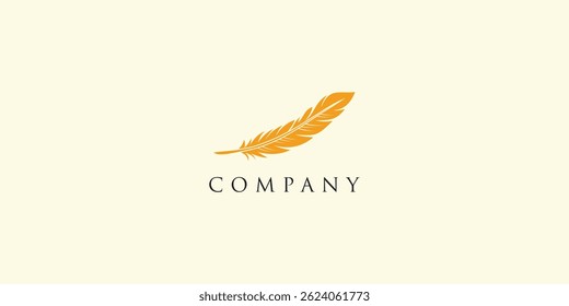 Simple quill logo design with modern concept