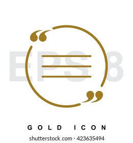 Simple quote icon, vector isolated on white background