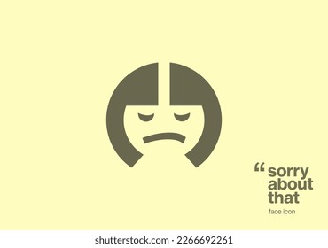 simple quote logo with sadness feel icon