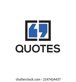 simple quotes symbol logo vector template