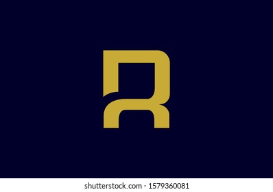 simple R, A, RP Logo in two color variations. Beautiful Logotype design for luxury company branding. Elegant identity design in blue and gold. Premium Vector 