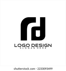 Simple R and D letter vector logo design.