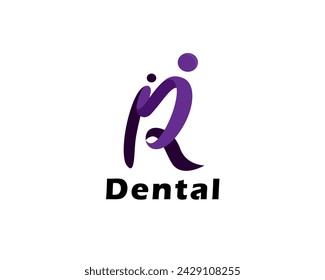 simple R initial dental dentistry logo symbol design template illustration inspiration