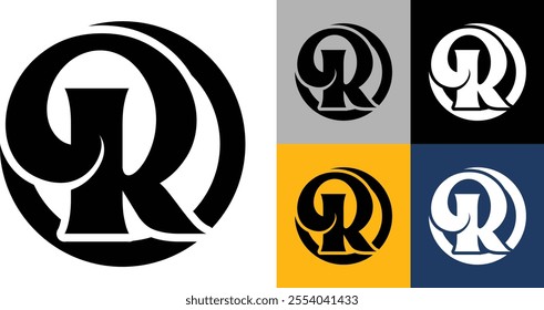 Simple R Letter Logo Design. Minimal Flat Vector R Logo Design Template Element Usable for Business and Branding Logos. alphabet R in isolated background. Letter R creative and unique Rounded logo