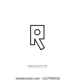 simple R logo letter creative concept in linear style isolated on white background and suitable for technology, company, and industry