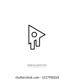 simple R logo letter creative concept in linear style isolated on white background and suitable for technology, company, and industry