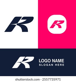 Simple R shape logo, Letter Vector and Illustration.