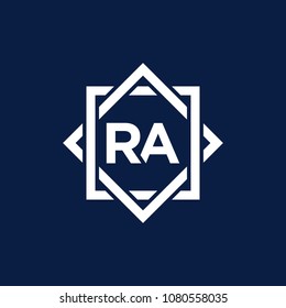 Simple RA initial Logo design template vector illustration
