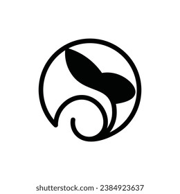 Simple Rabbit Animal logo design in Circle line modern design element, suitable for your company