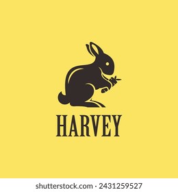 Simple rabbit and carrot logo design for pet	