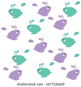 simple rabbit color vector design