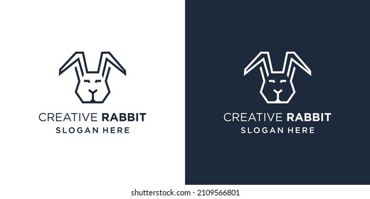 Simple Rabbit Head Logo Template