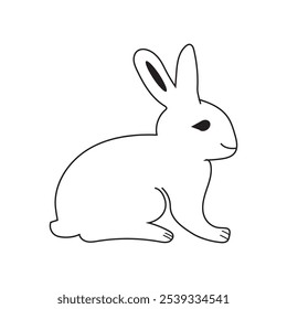 simple rabbit icon illustration vector, flat rabbit symbol