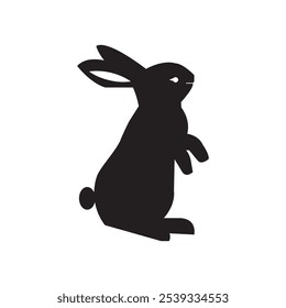 simple rabbit icon illustration vector, flat rabbit symbol
