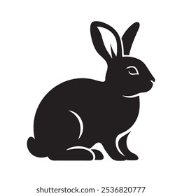 Simple Rabbit Icon Vector Illustration – Cute Rabbit Symbol on White Background