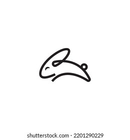 Inspiración en el logotipo del logotipo de la línea de conejo simple