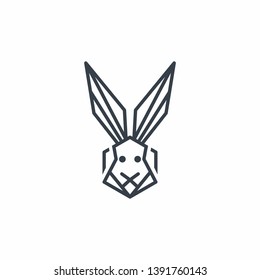 simple rabbit line logo template