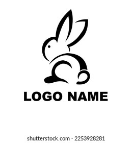 Simple rabbit logo in black colour