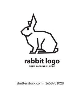 Simple rabbit logo design concept, suitable for basic education and agricultural technology companies