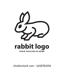 Simple rabbit logo design concept, suitable for basic education and agricultural technology companies