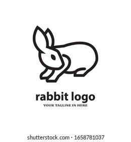 Simple rabbit logo design concept, suitable for basic education and agricultural technology companies