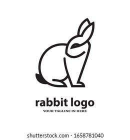 Simple rabbit logo design concept, suitable for basic education and agricultural technology companies