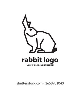 Simple rabbit logo design concept, suitable for basic education and agricultural technology companies