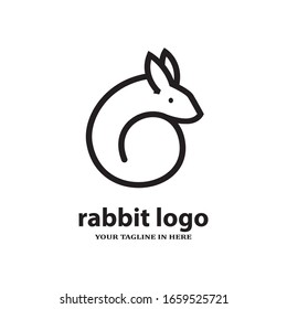 Simple rabbit logo design concept, suitable for basic education and agricultural technology companies