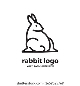 Simple rabbit logo design concept, suitable for basic education and agricultural technology companies