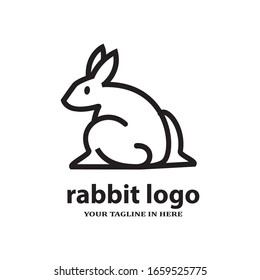 Simple rabbit logo design concept, suitable for basic education and agricultural technology companies