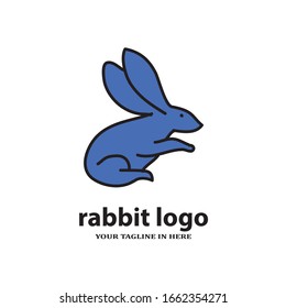 Simple rabbit logo design concept, suitable for basic education and agricultural technology companies