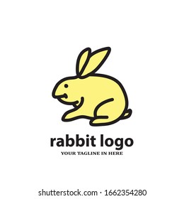Simple rabbit logo design concept, suitable for basic education and agricultural technology companies