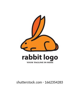 Simple rabbit logo design concept, suitable for basic education and agricultural technology companies