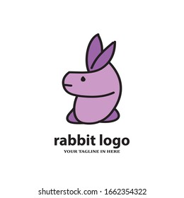 Simple rabbit logo design concept, suitable for basic education and agricultural technology companies