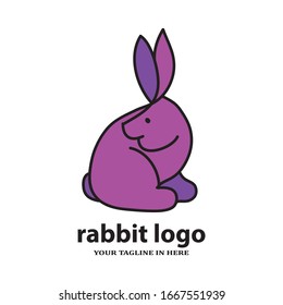 Simple rabbit logo design concept, suitable for basic education and agricultural technology companies