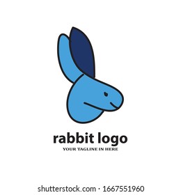 Simple rabbit logo design concept, suitable for basic education and agricultural technology companies