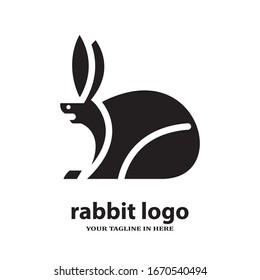Simple rabbit logo design concept, suitable for basic education and agricultural technology companies