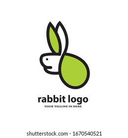 Simple rabbit logo design concept, suitable for basic education and agricultural technology companies