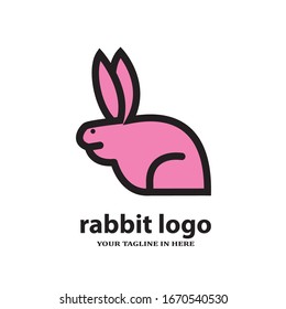Simple rabbit logo design concept, suitable for basic education and agricultural technology companies