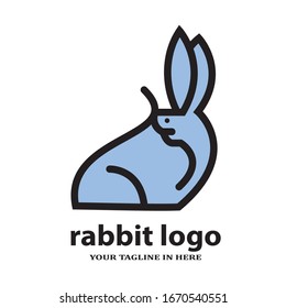 Simple rabbit logo design concept, suitable for basic education and agricultural technology companies