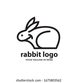 Simple rabbit logo design concept, suitable for basic education and agricultural technology companies