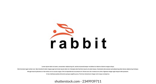 Simple rabbit logo design with modern concept| premium vector