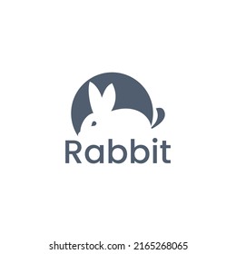 einfaches Logo-Design-Symbol für Kaninchen