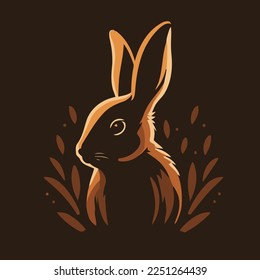 simple rabbit logo design template bunny character vector mascot design template