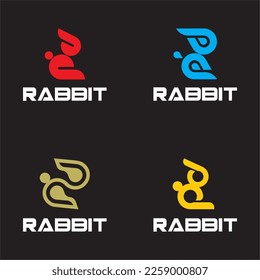 Simple Rabbit logo template vector icon symbol illustration