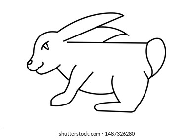 simple rabbit logo without color