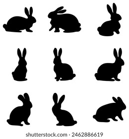 Simple rabbit silhouette set design