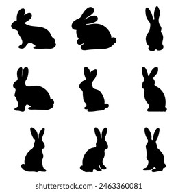 Simple rabbit silhouette set design
